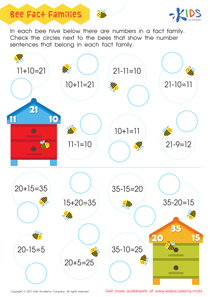 Fact Families Worksheet: Free Printable PDF for Children